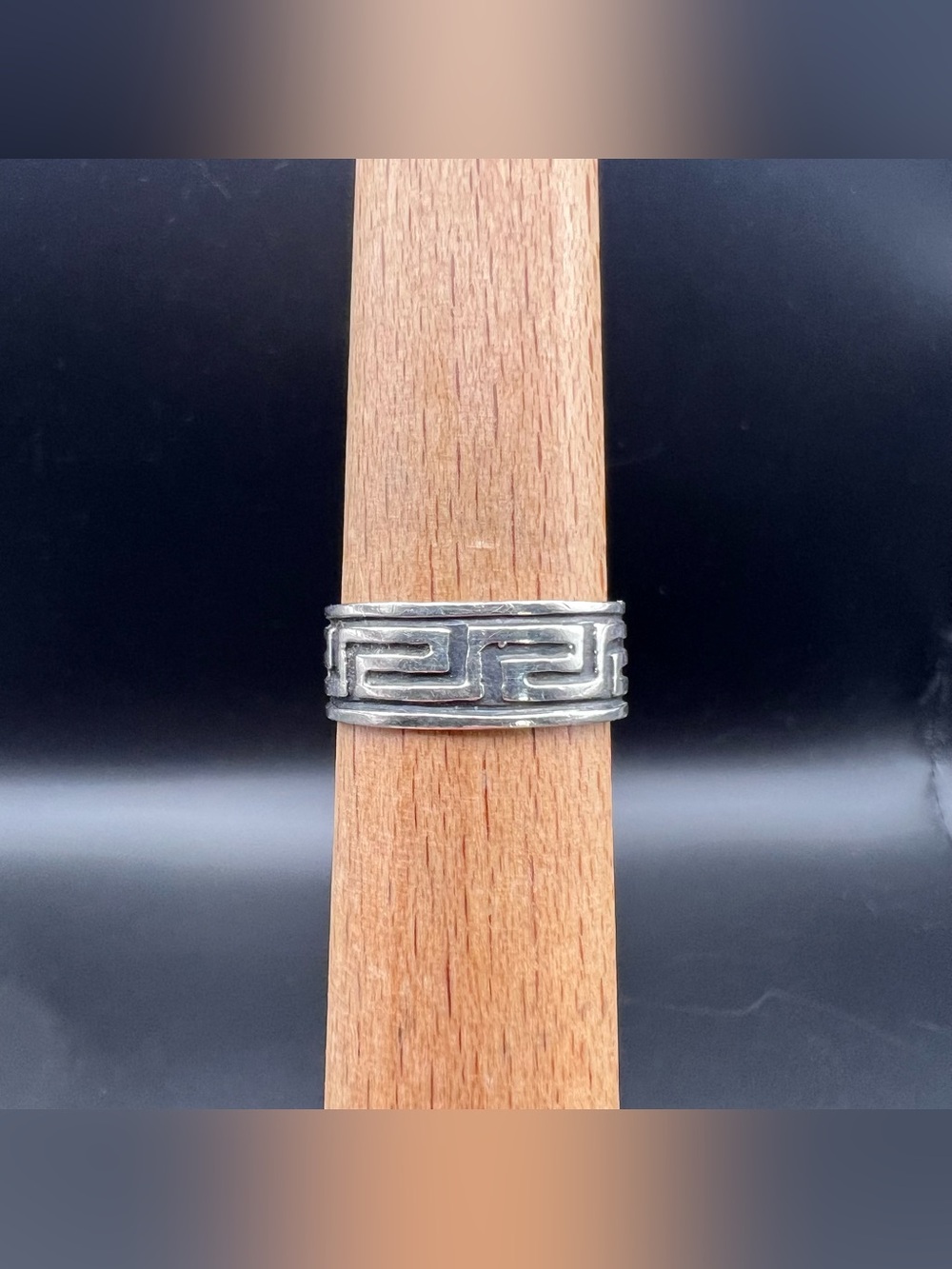 Sterling Silver Greek Key Ring